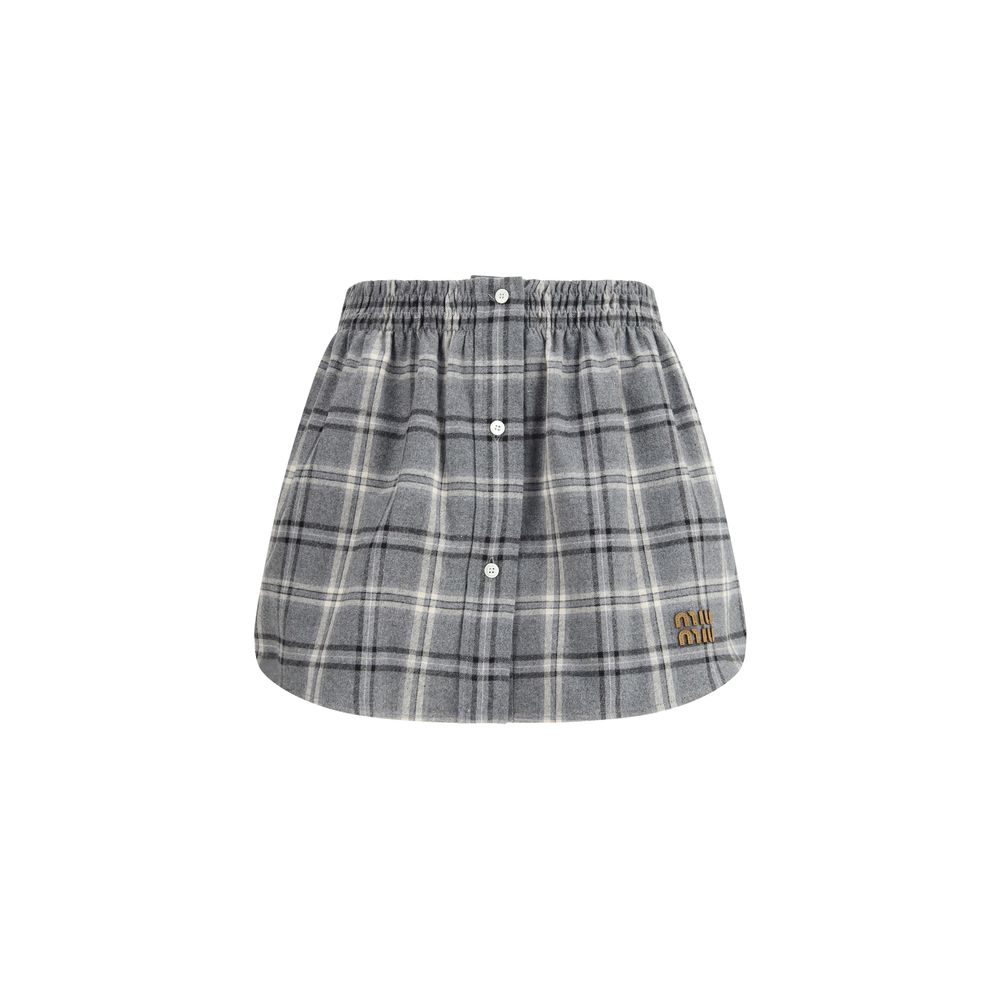 Miu Miu Grauer Baumwoll-Minirock