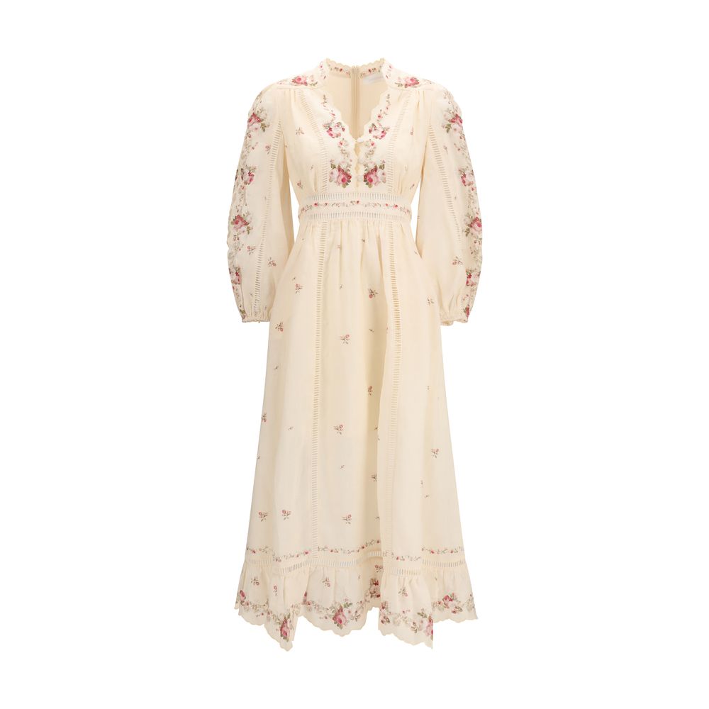 Zimmermann Beige Leinen-Freizeitkleid