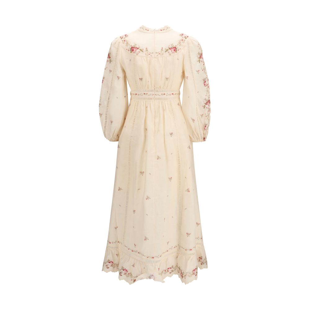 Zimmermann Beige Leinen-Freizeitkleid