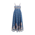 Alemais Blaues Leinen-Freizeitkleid