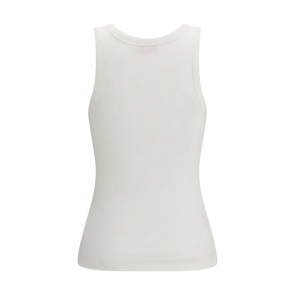 Diesel Weißes ärmelloses Baumwoll-T-Shirt