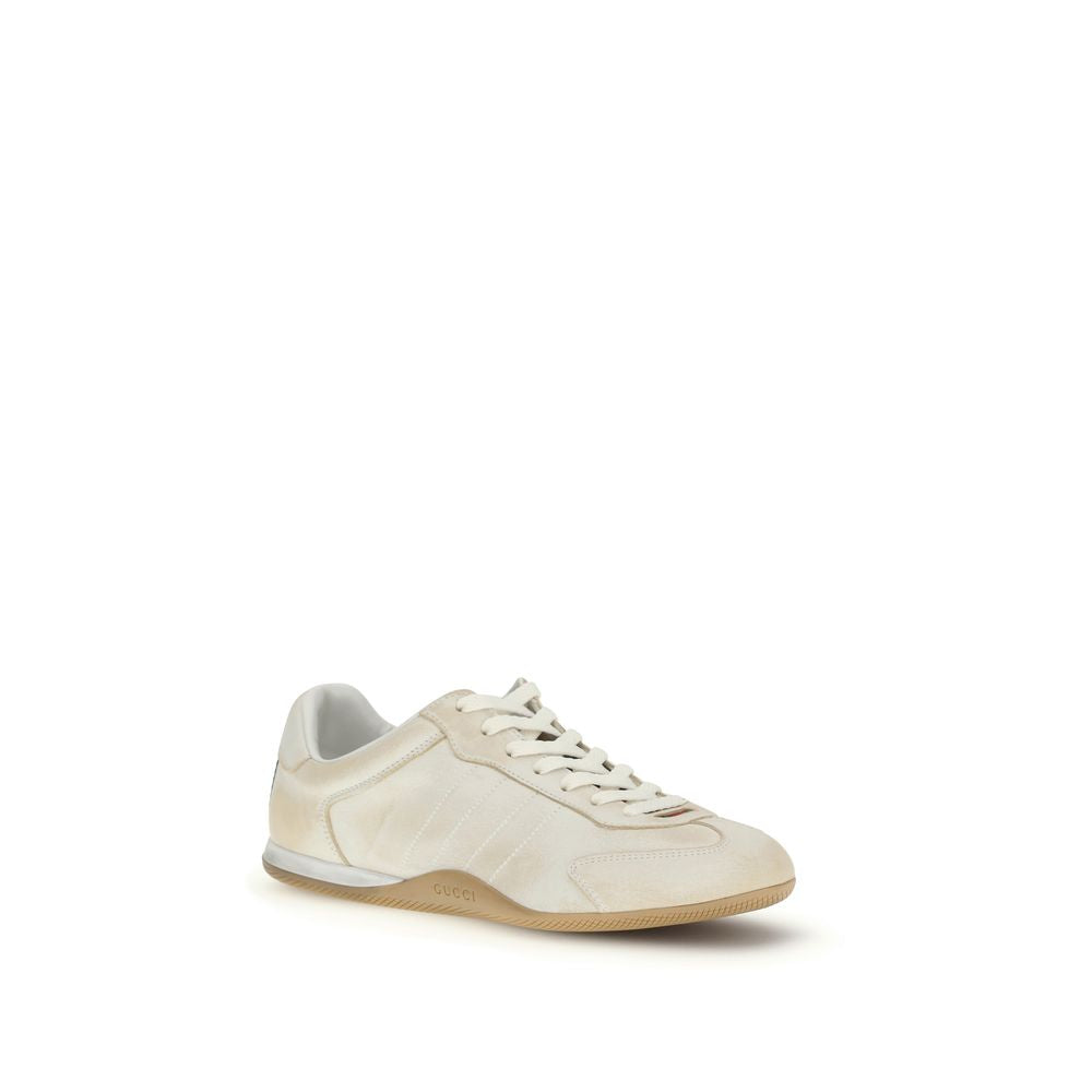 Gucci Weiße Low-Top-Sneaker aus Kalbsleder Bos Taurus