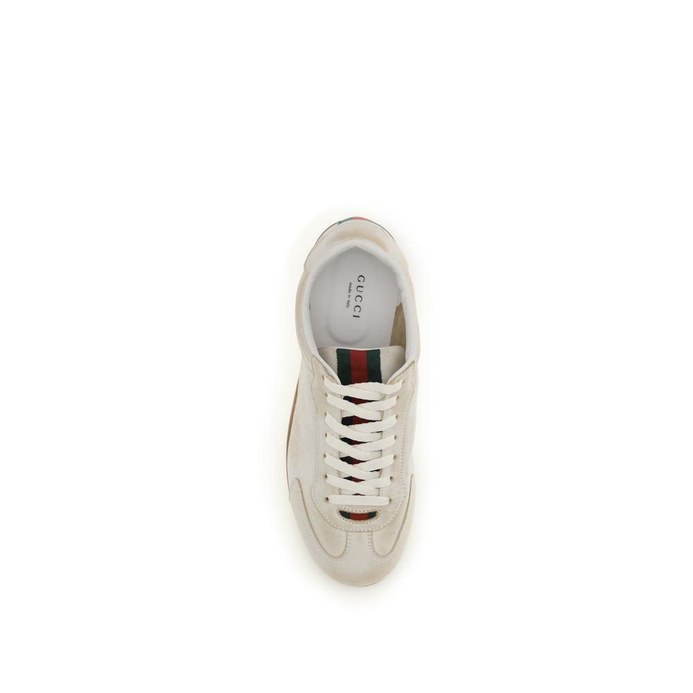 Gucci Weiße Low-Top-Sneaker aus Kalbsleder Bos Taurus