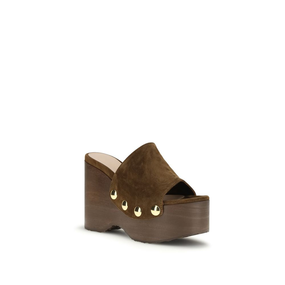 Gianvito Rossi Braune Kalbsleder Bos Taurus Clogs