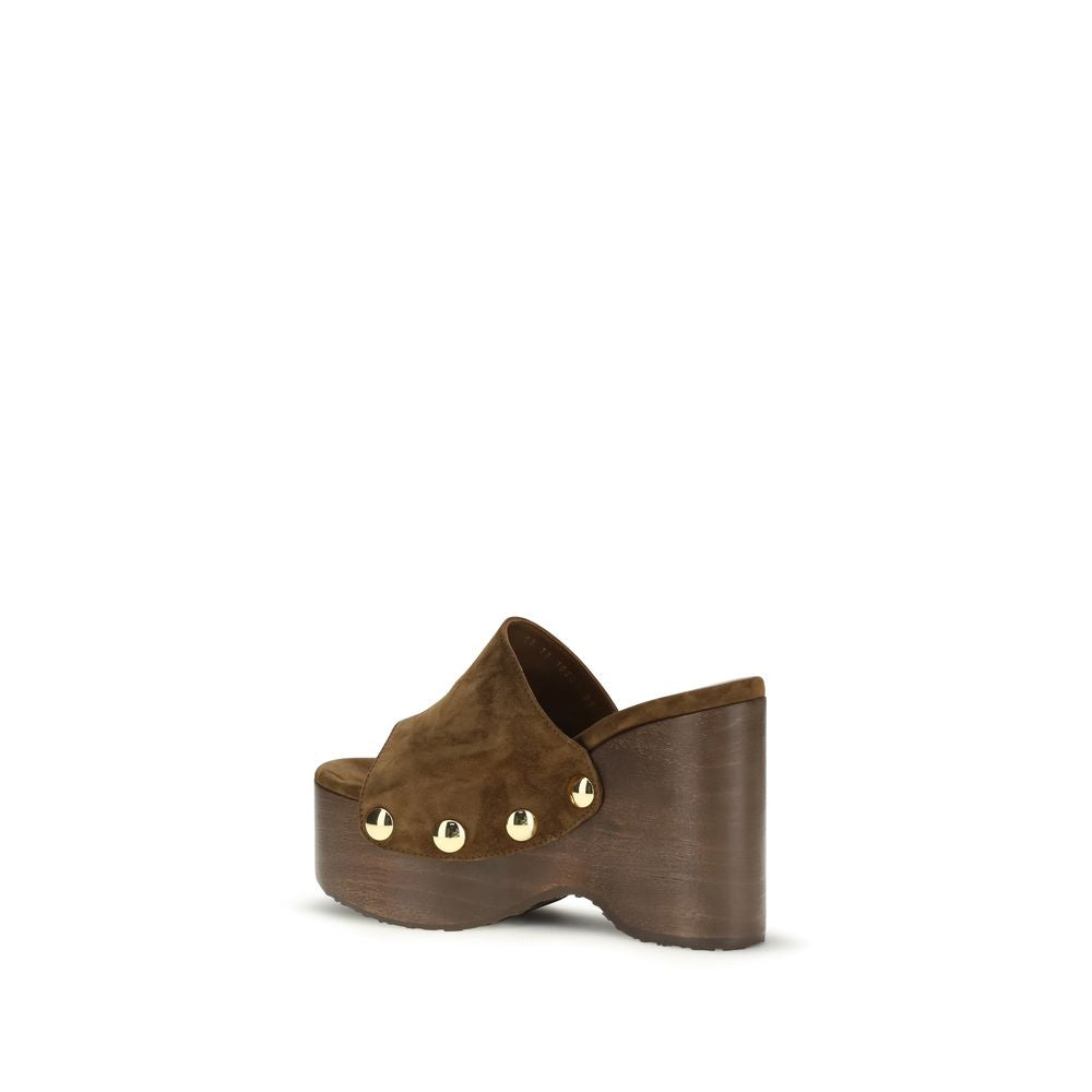 Gianvito Rossi Braune Kalbsleder Bos Taurus Clogs
