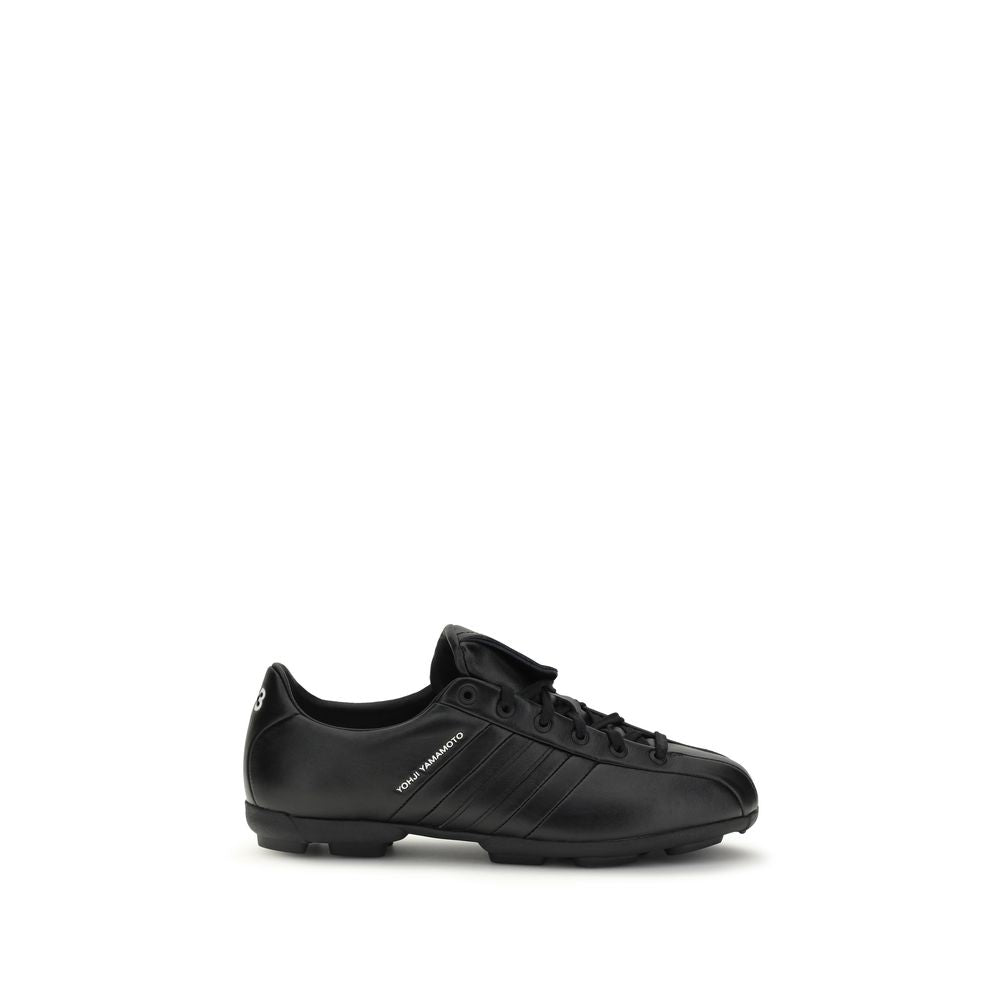 Y-3 Black Bos Taurus Calfskin Athletic Sneakers
