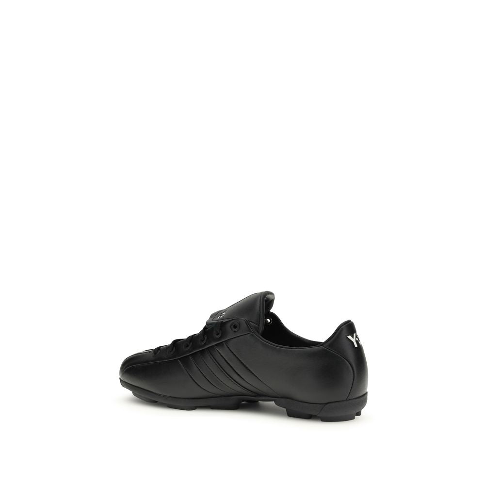 Y-3 Black Bos Taurus Calfskin Athletic Sneakers