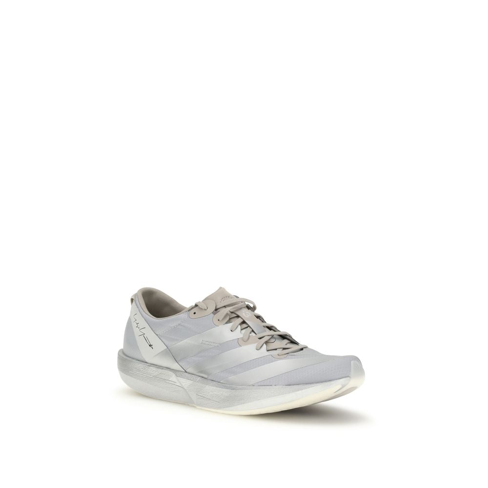 Y-3 Graue Stoff-Sneaker mit niedrigem Schaft