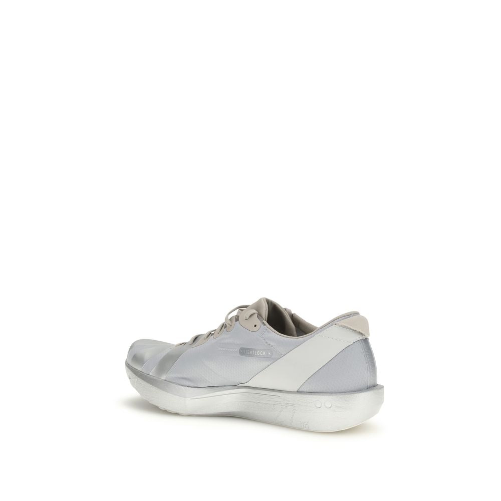 Y-3 Graue Stoff-Sneaker mit niedrigem Schaft