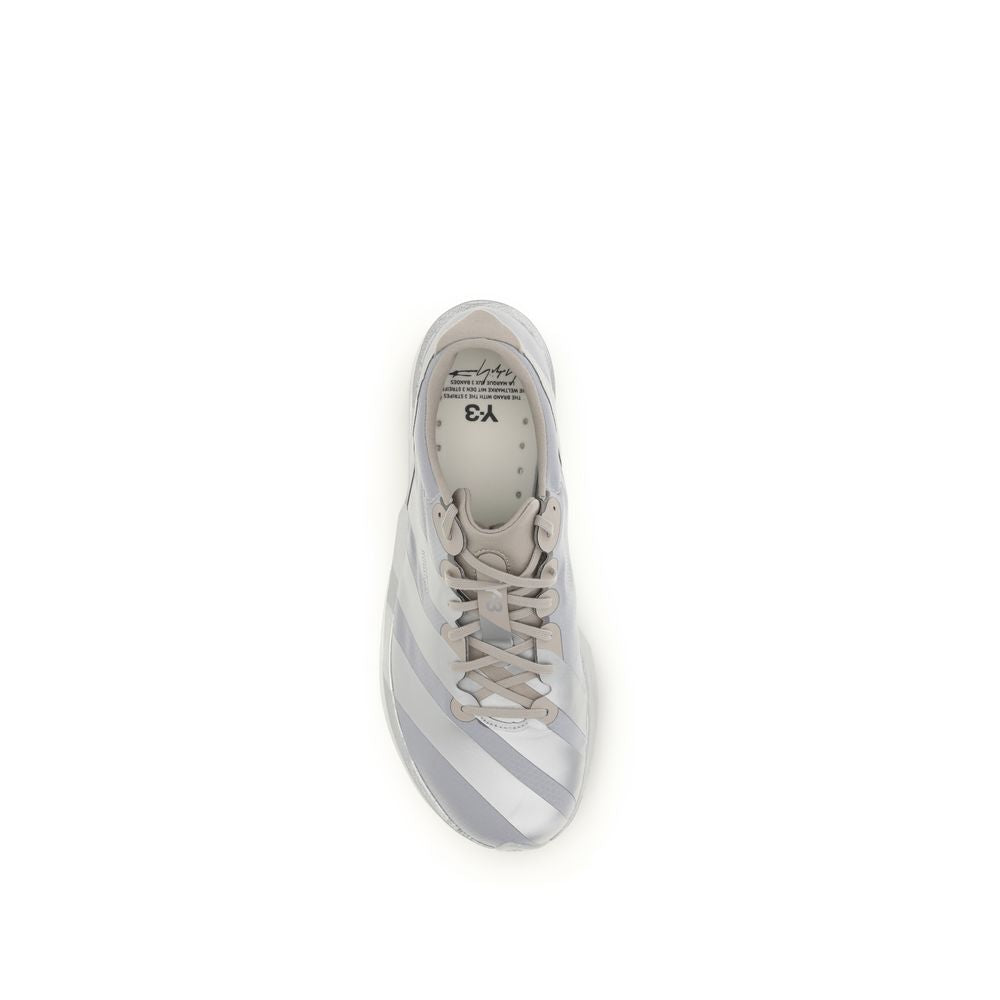 Y-3 Graue Stoff-Sneaker mit niedrigem Schaft