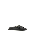 Moschino Schwarze Bos Taurus Kalbsleder-Sandalen mit flachem Absatz