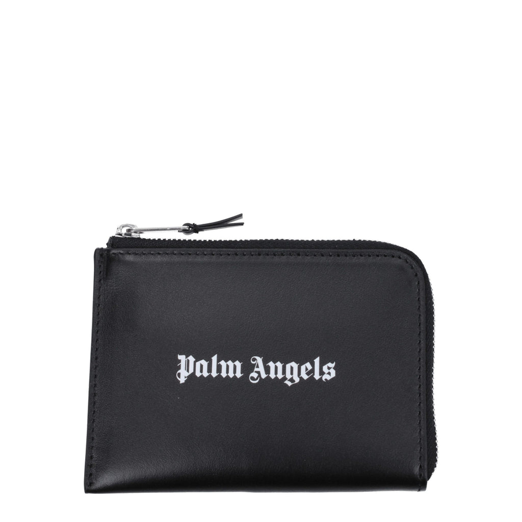 Palm Angels Schwarzer Kartenhalter aus Leder