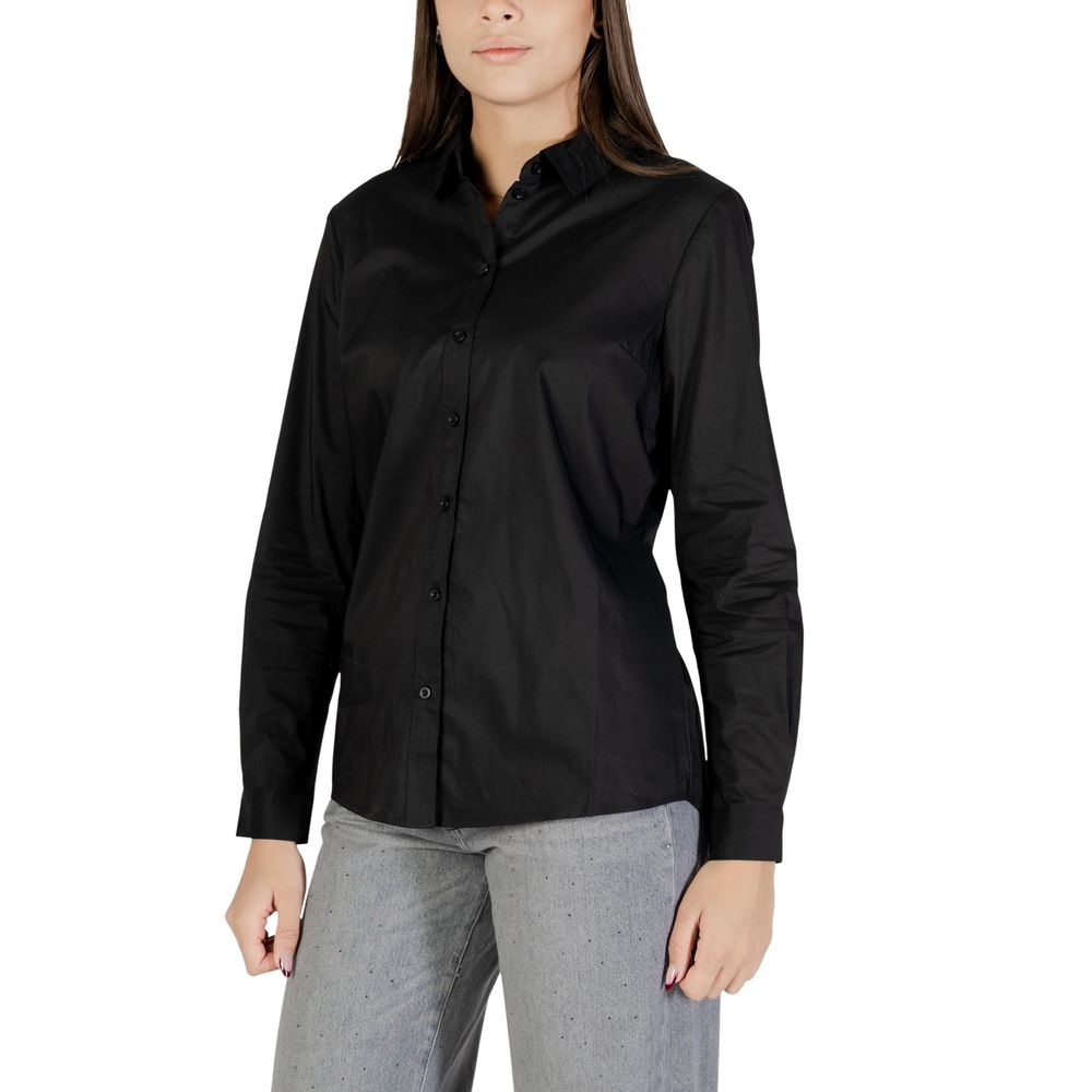 Jacqueline De Yong Schwarze Baumwollbluse