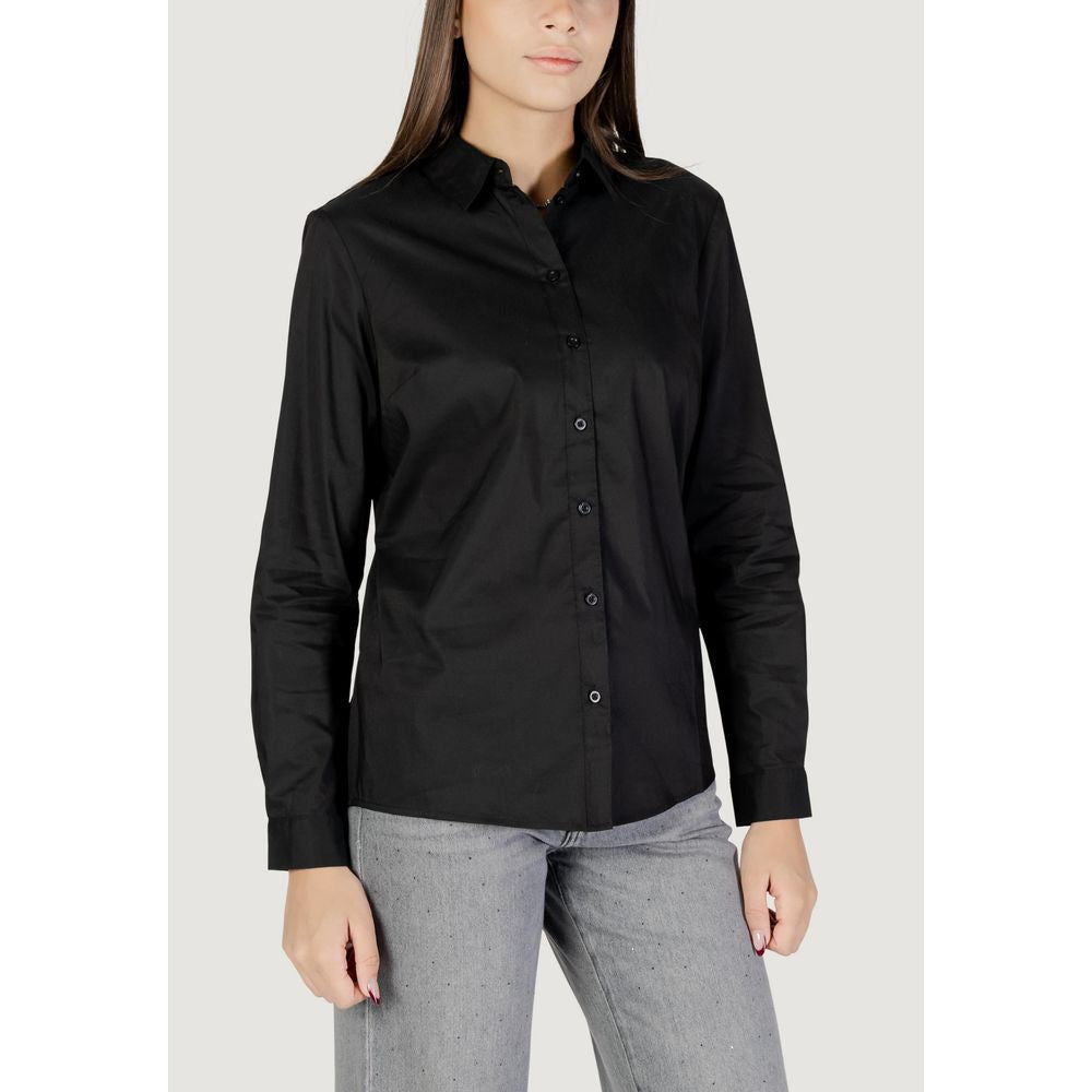 Jacqueline De Yong Schwarze Baumwollbluse