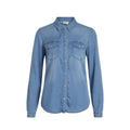 Vila Clothes Hellblaue Baumwollbluse