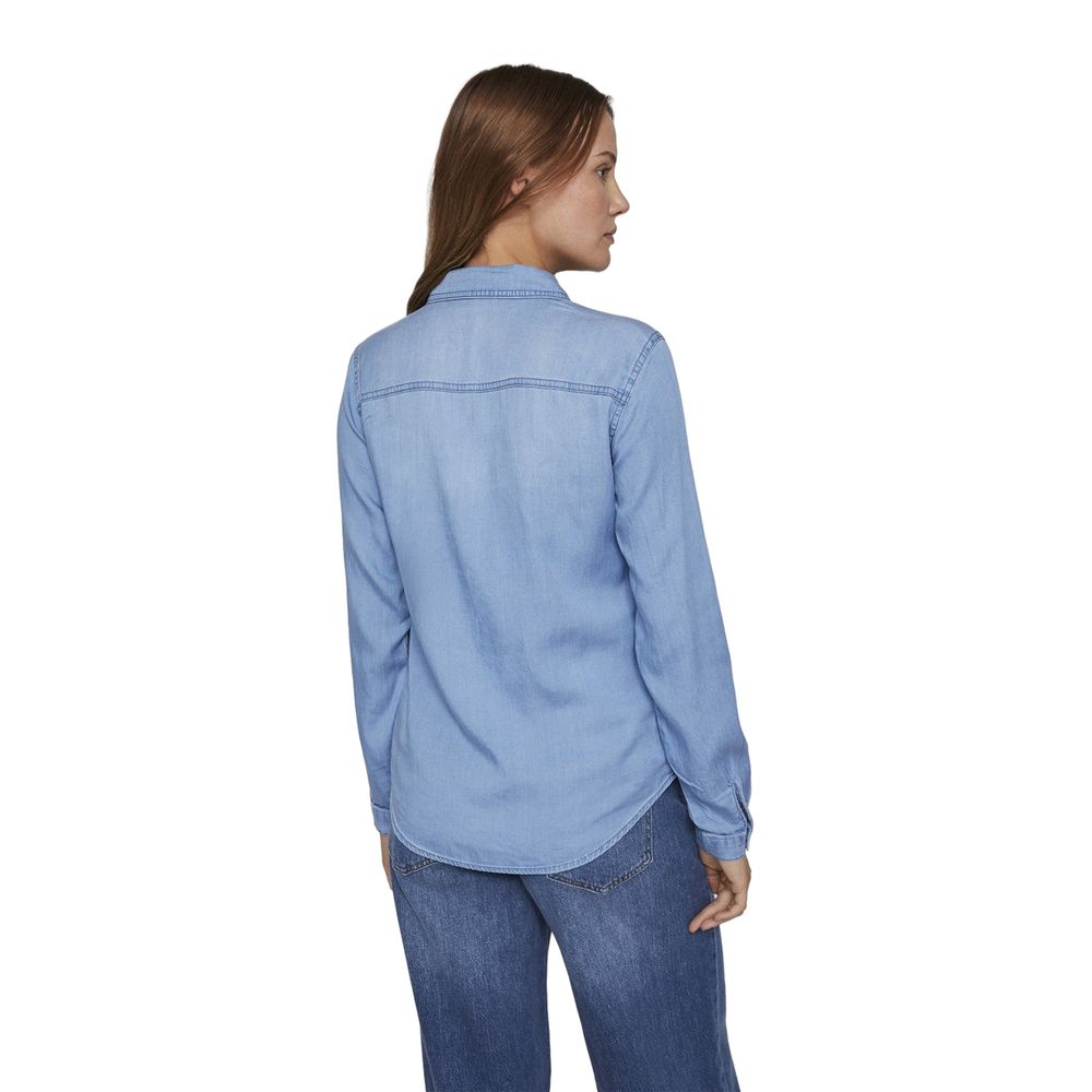 Vila Clothes Hellblaue Baumwollbluse