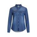 Vila Clothes Blaue Baumwollbluse