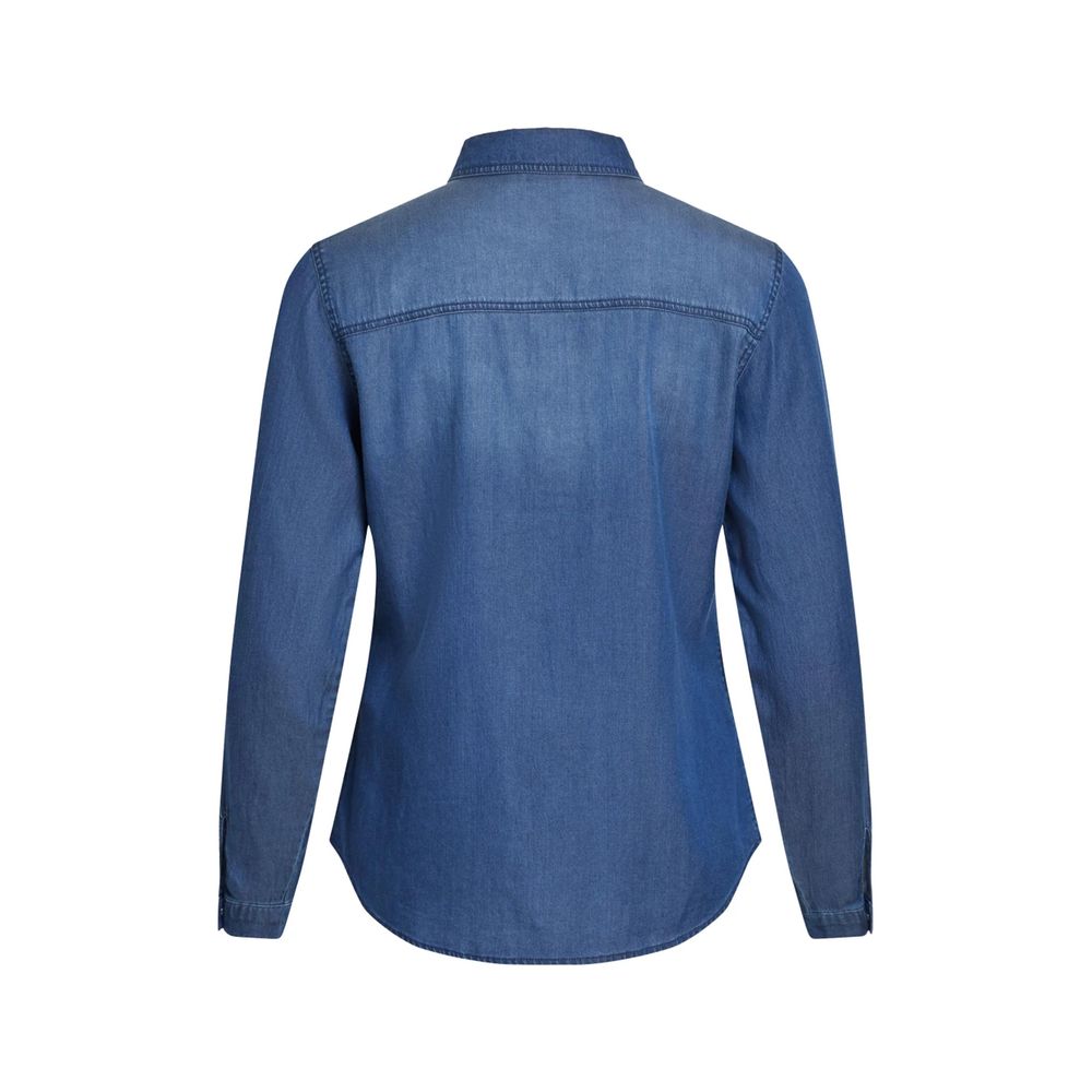 Vila Clothes Blaue Baumwollbluse