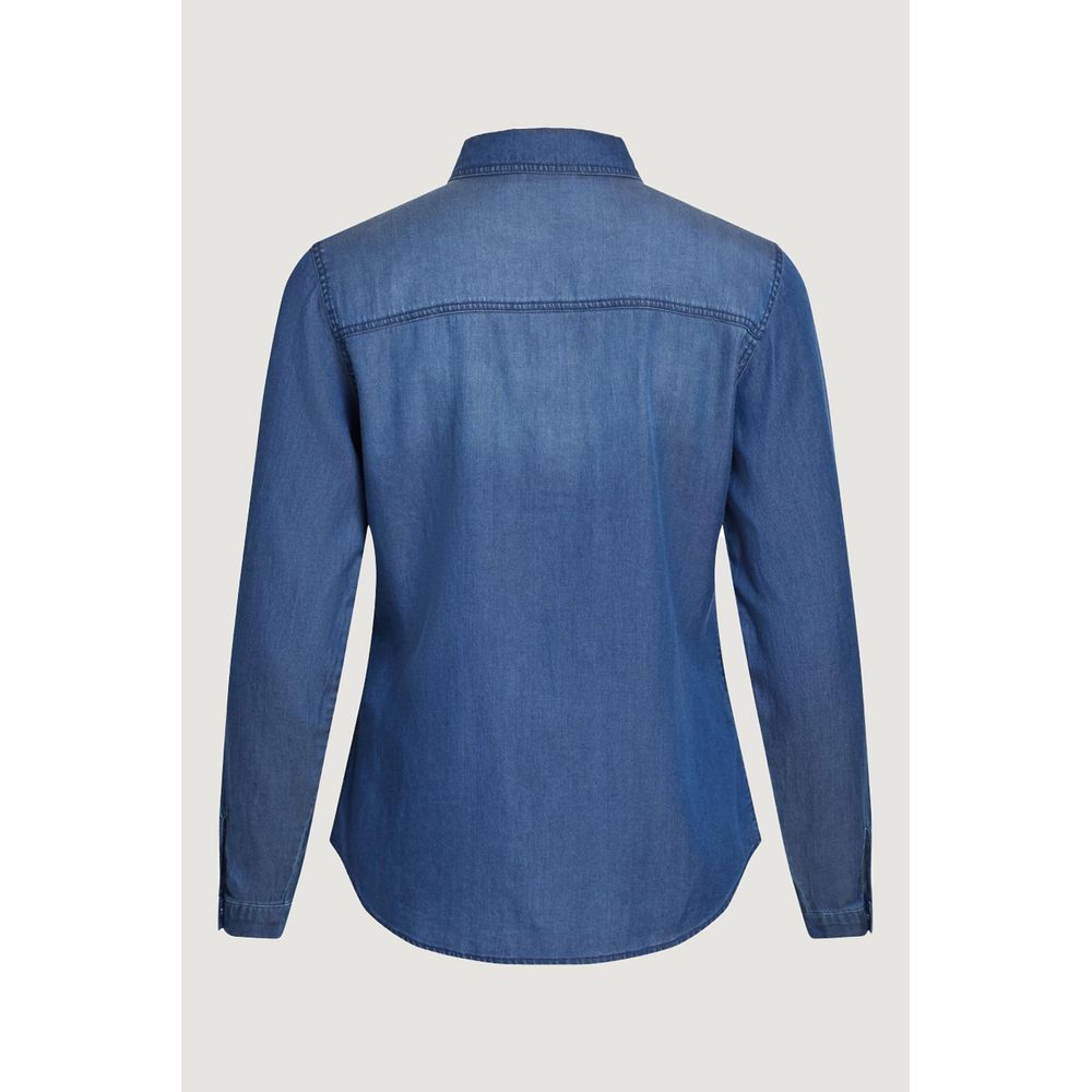 Vila Clothes Blaue Baumwollbluse