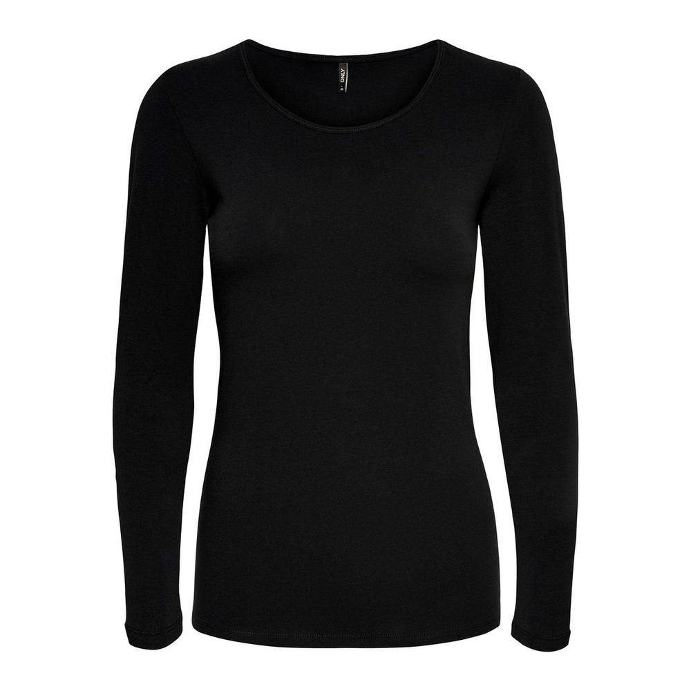 Only Black Long Sleeve Cotton T-Shirt