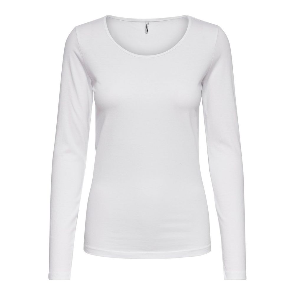 Only White Long Sleeve Cotton T-shirt