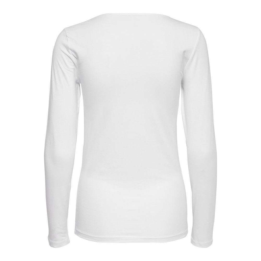 Only White Long Sleeve Cotton T-shirt