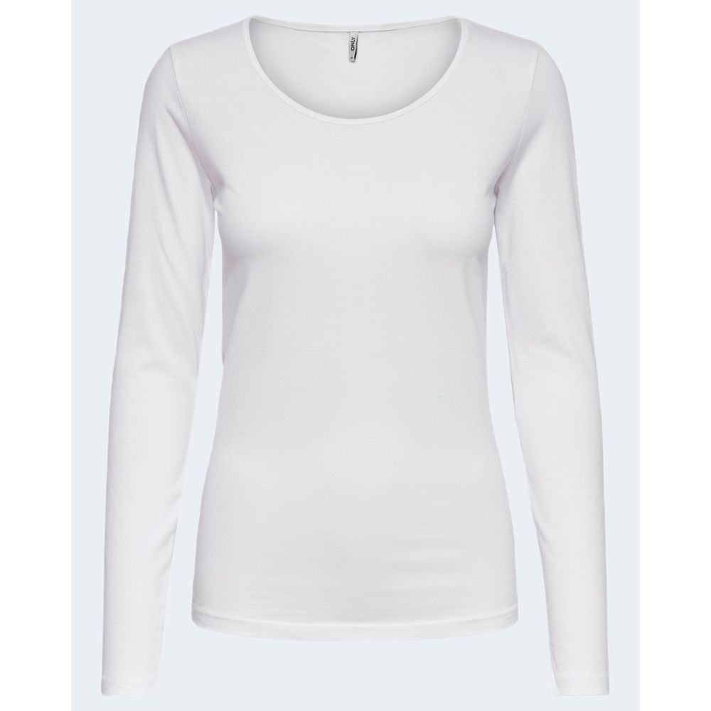 Only White Long Sleeve Cotton T-shirt