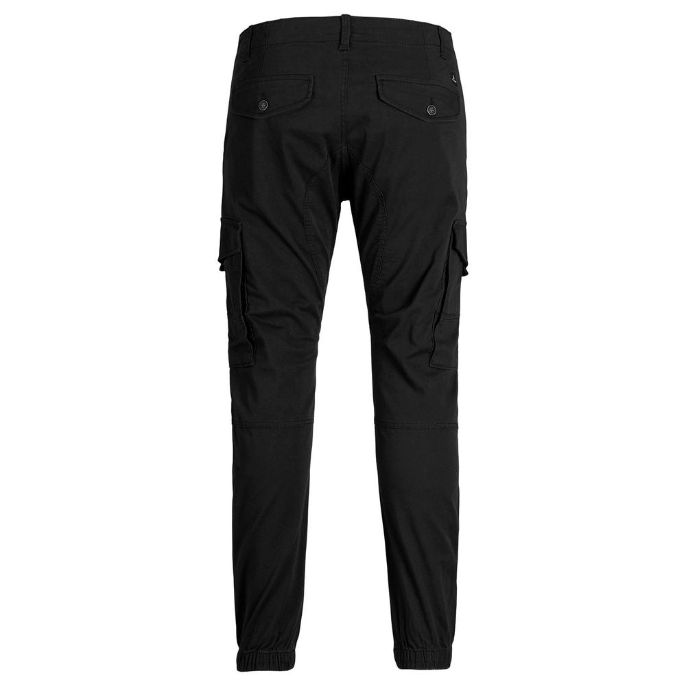 Jack Jones Black Cotton Skinny Trousers
