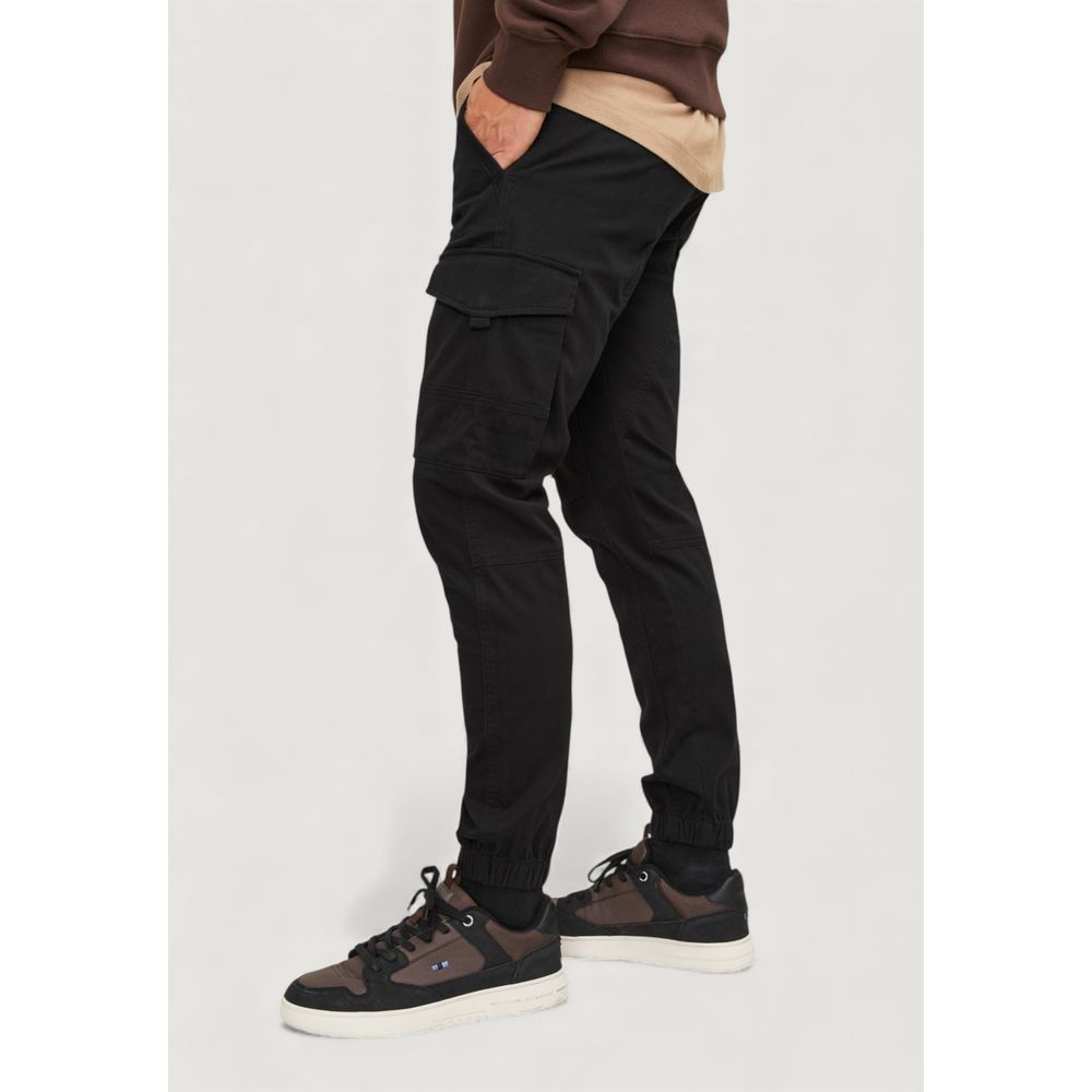 Jack Jones Black Cotton Skinny Trousers