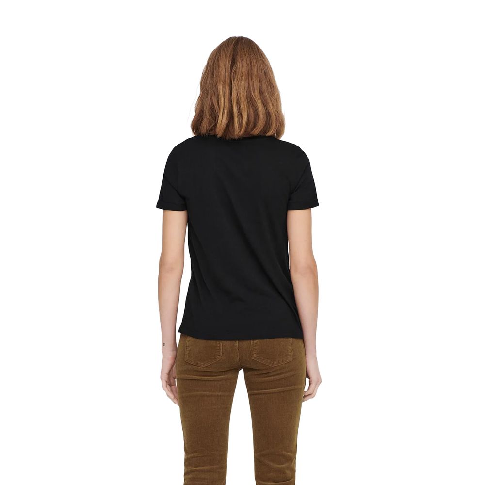 Only Schwarzes Baumwoll-T-Shirt