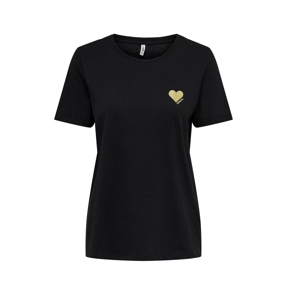 Only Schwarzes Baumwoll-T-Shirt