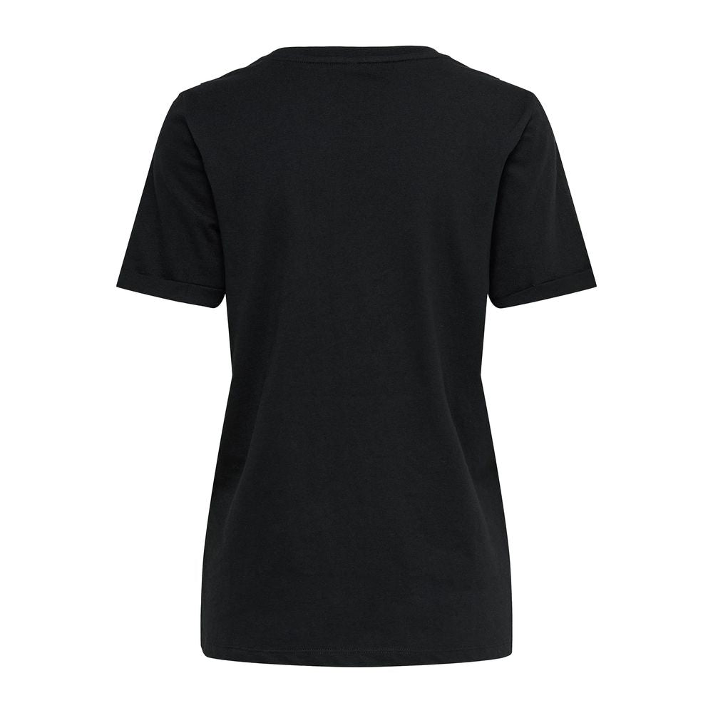Only Schwarzes Baumwoll-T-Shirt