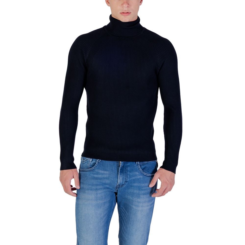 Antony Morato Blauer Viskose-Rollkragenpullover