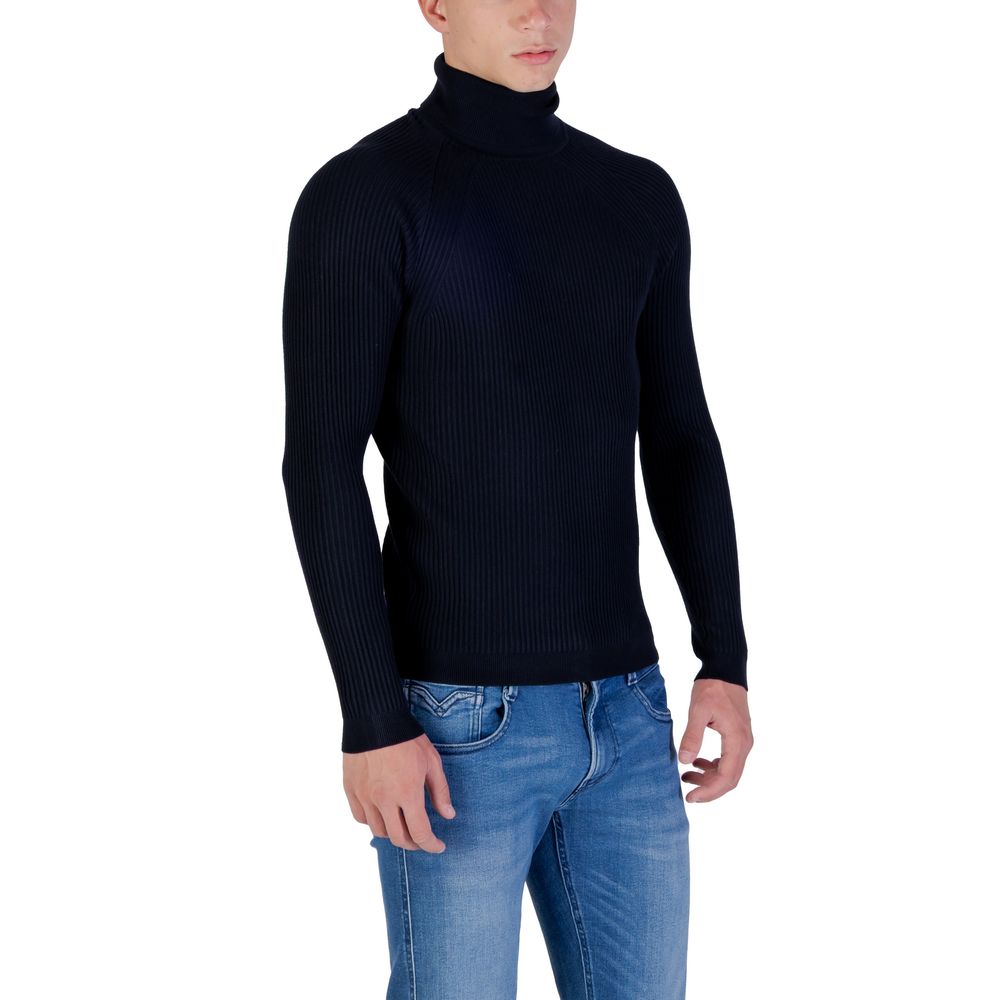 Antony Morato Blauer Viskose-Rollkragenpullover