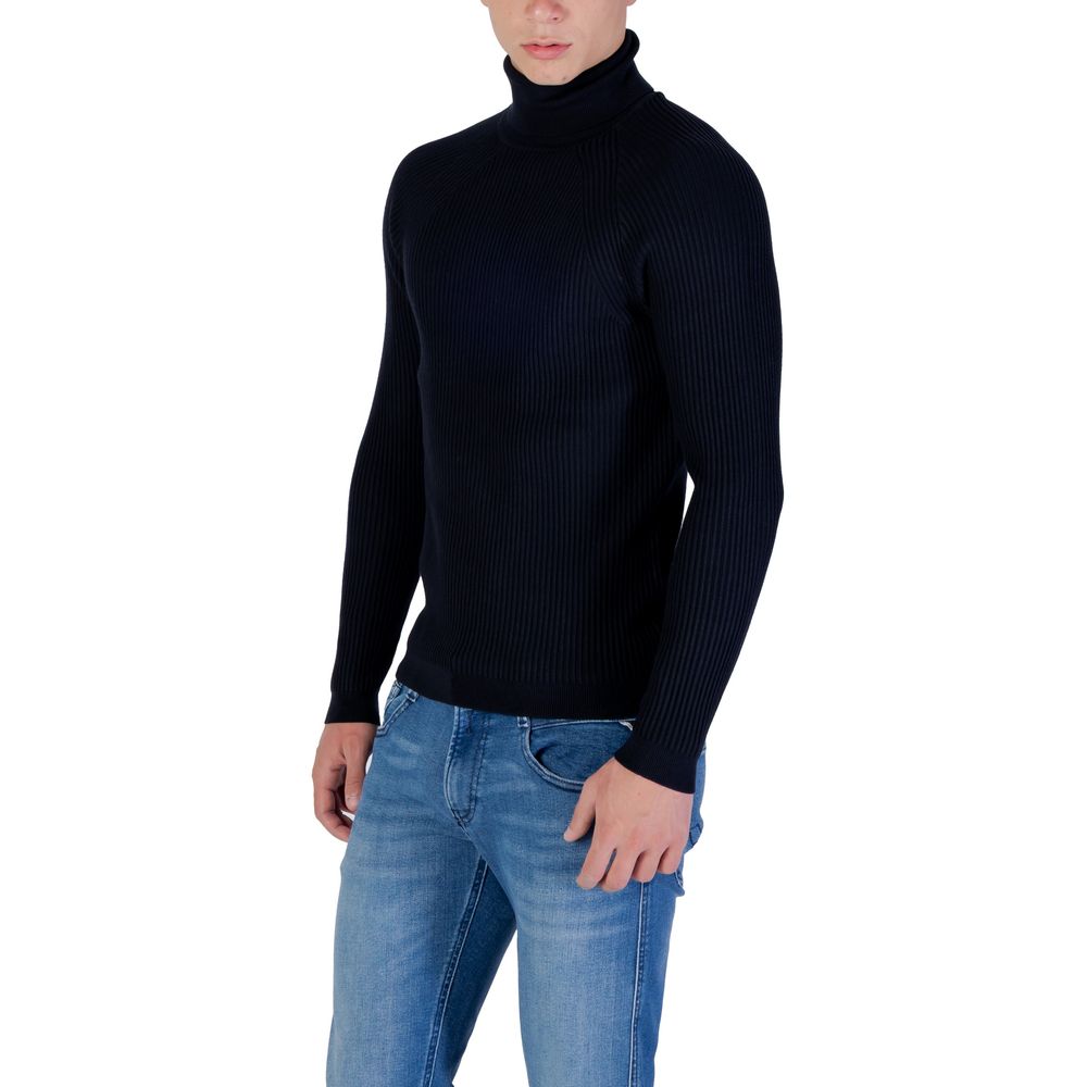 Antony Morato Blauer Viskose-Rollkragenpullover