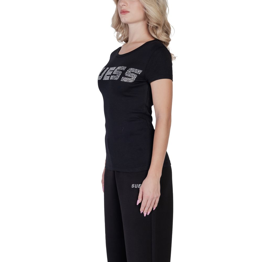 Guess Active Schwarzes Baumwoll-T-Shirt