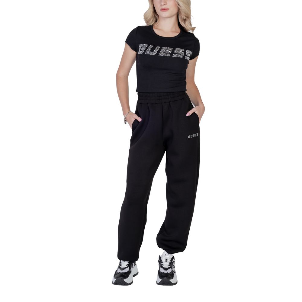Guess Active Schwarzes Baumwoll-T-Shirt