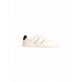 Hugo Boss Cremefarbene Leder-Sneaker mit niedrigem Schaft