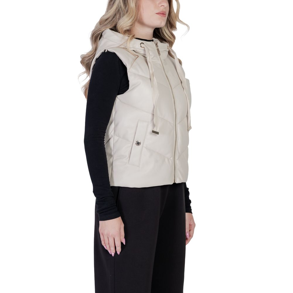 Morgan De Toi Cremefarbene ärmellose Jacke aus Polyethylen