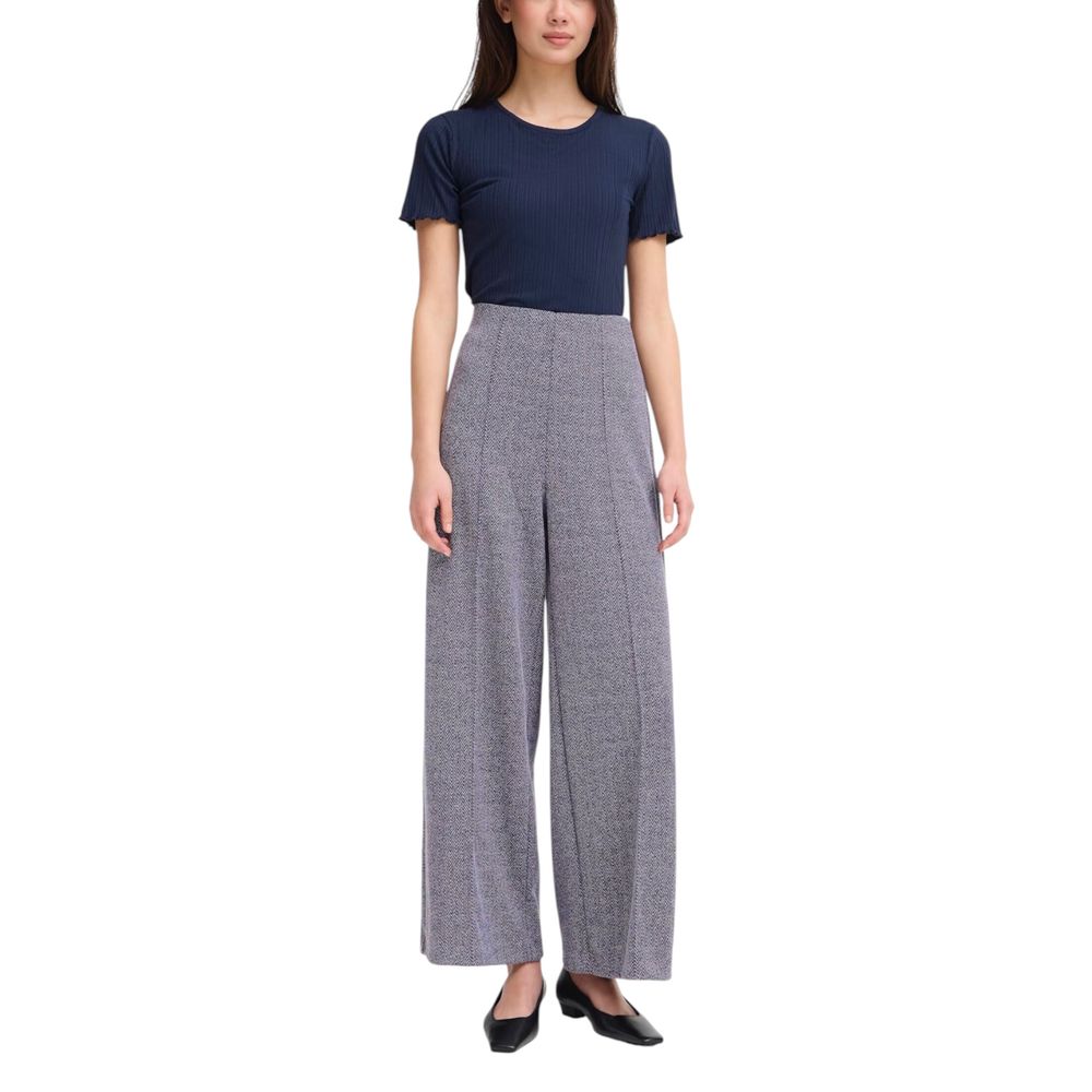 ICHI Blaue Freizeithose aus Polyester