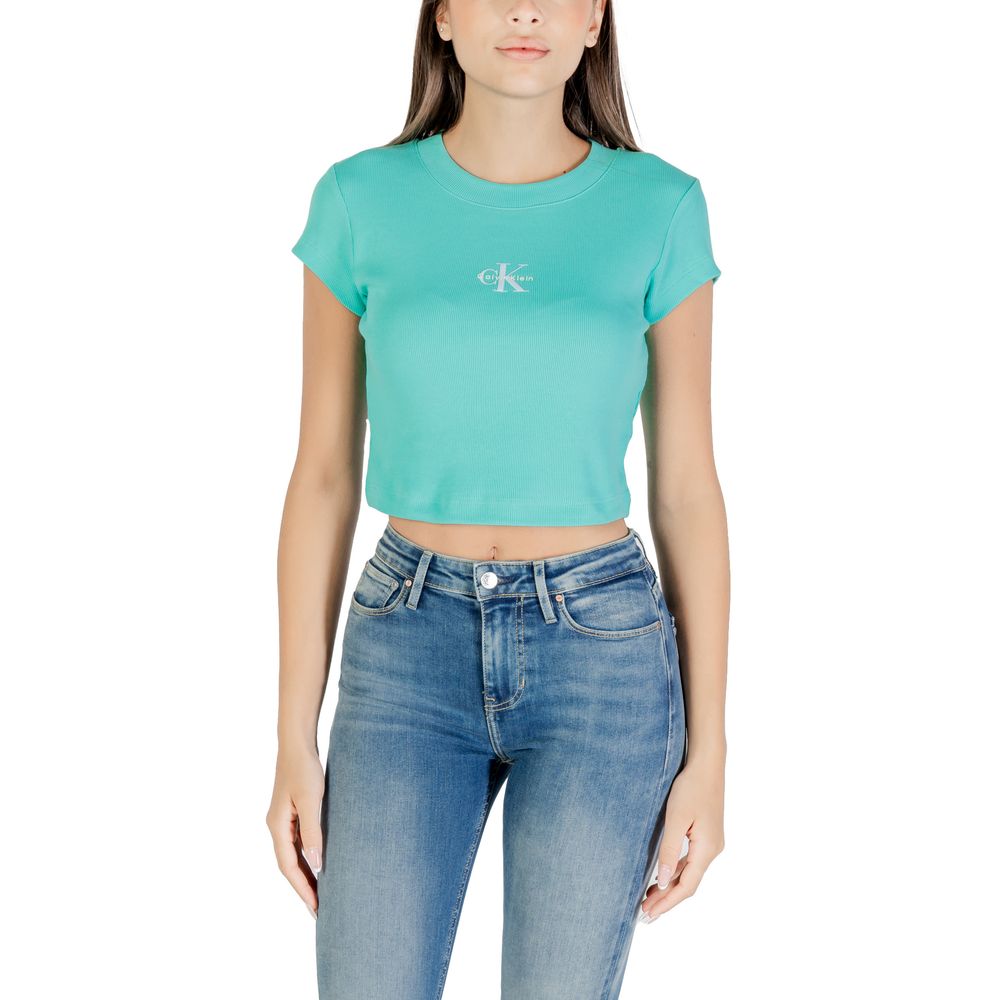 Calvin Klein Jeans Türkises Baumwoll-T-Shirt