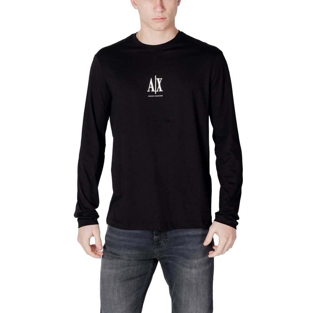Armani Exchange Black Long Sleeve Cotton T-Shirt