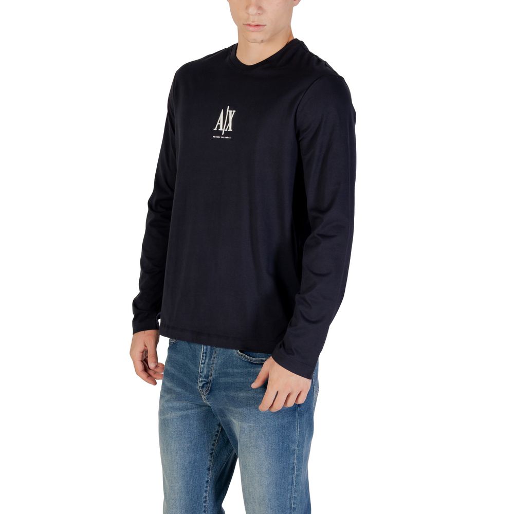 Armani Exchange Blaues Baumwoll-Langarmshirt