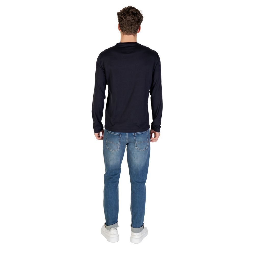 Armani Exchange Blaues Baumwoll-Langarmshirt