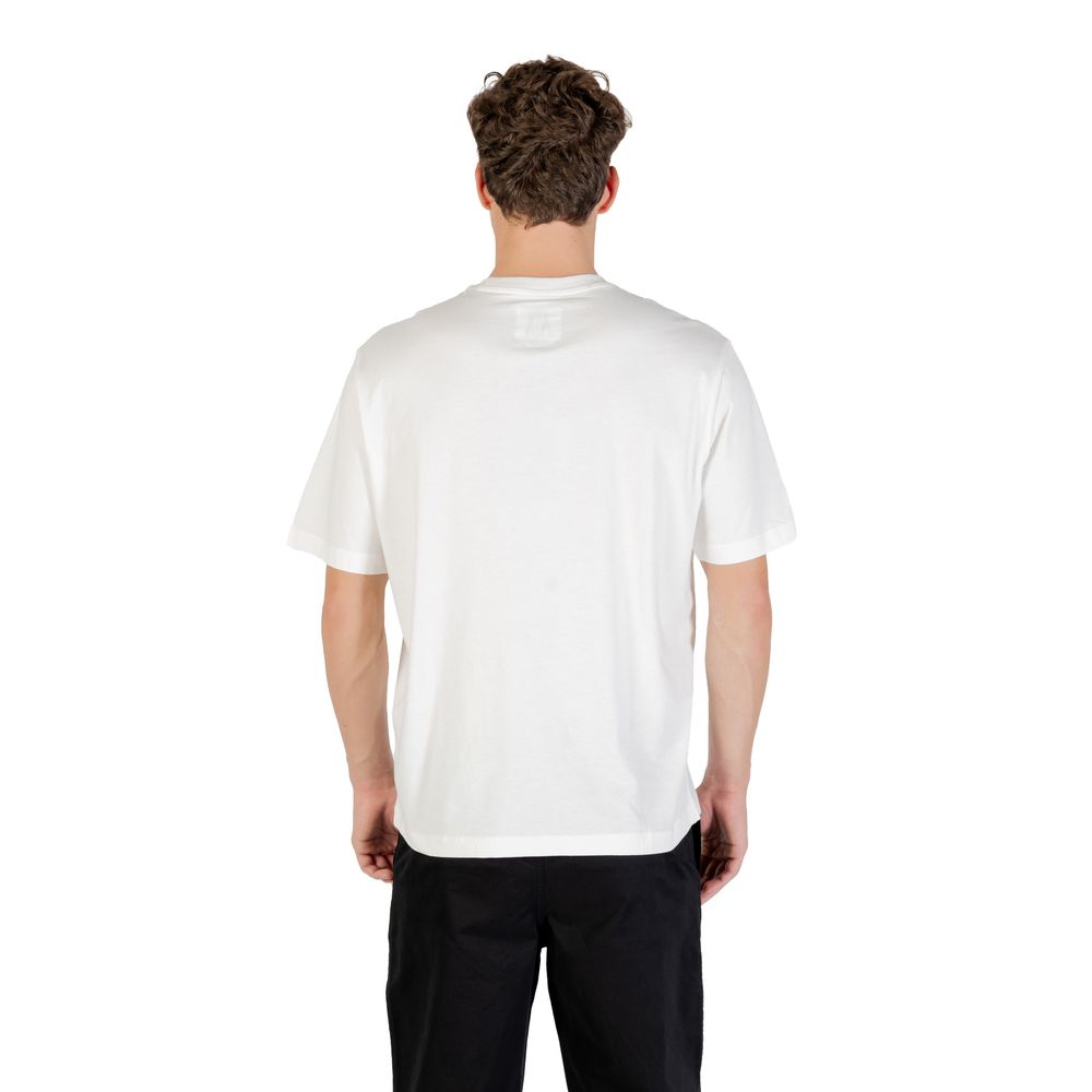 Armani Exchange Cremefarbenes Baumwoll-T-Shirt