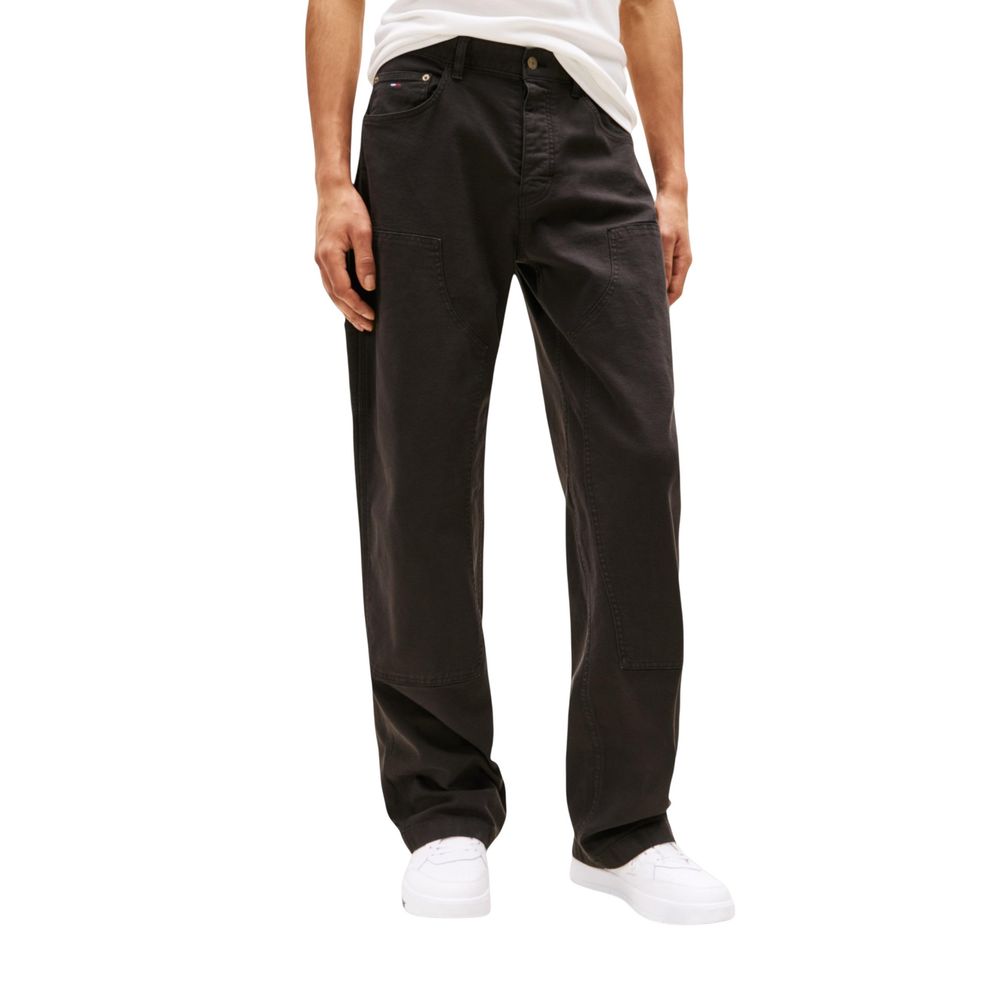 Tommy Hilfiger Jeans Black Organic Cotton Casual Trousers