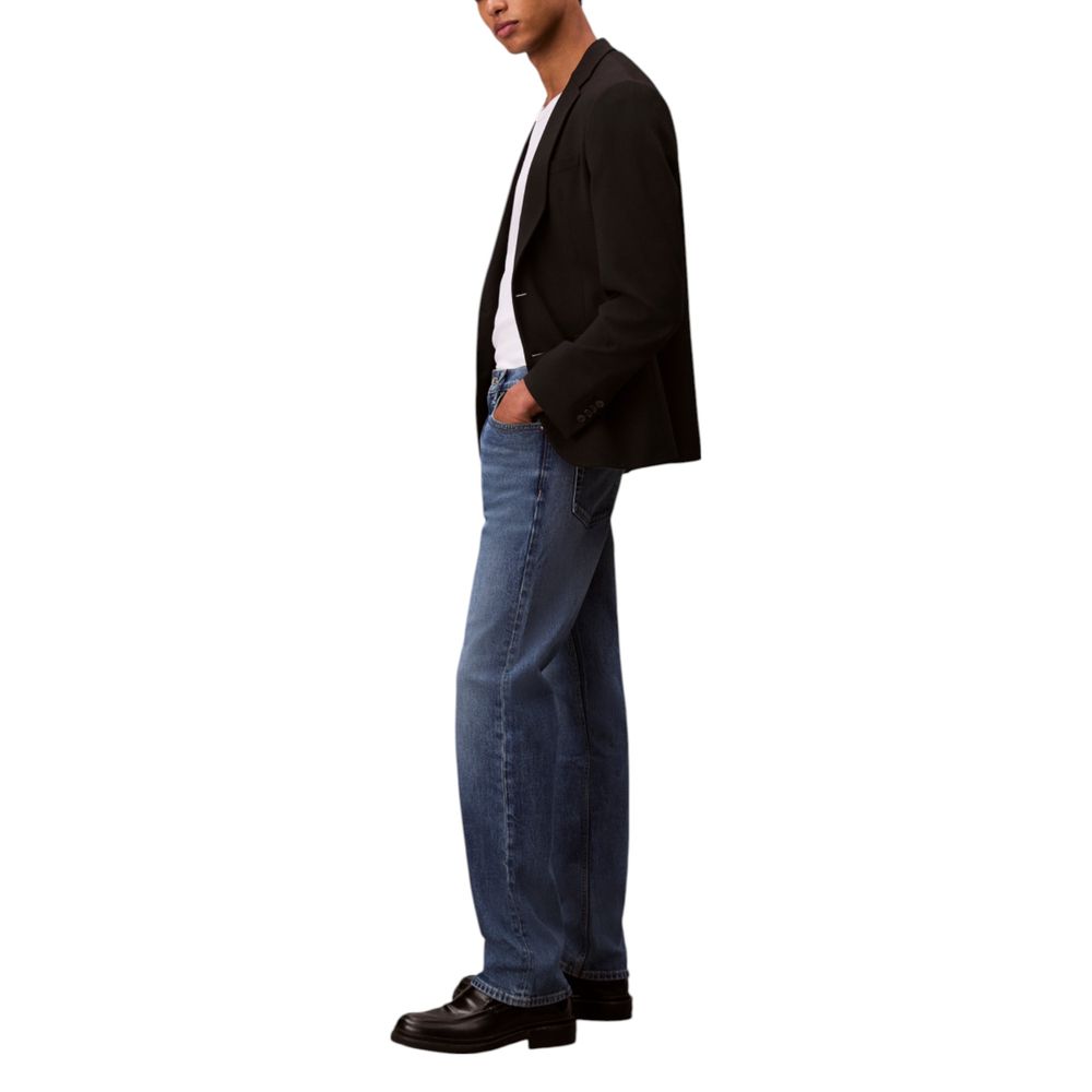 Calvin Klein Jeans Men's Relaxed Fit Blue Cotton Jeans