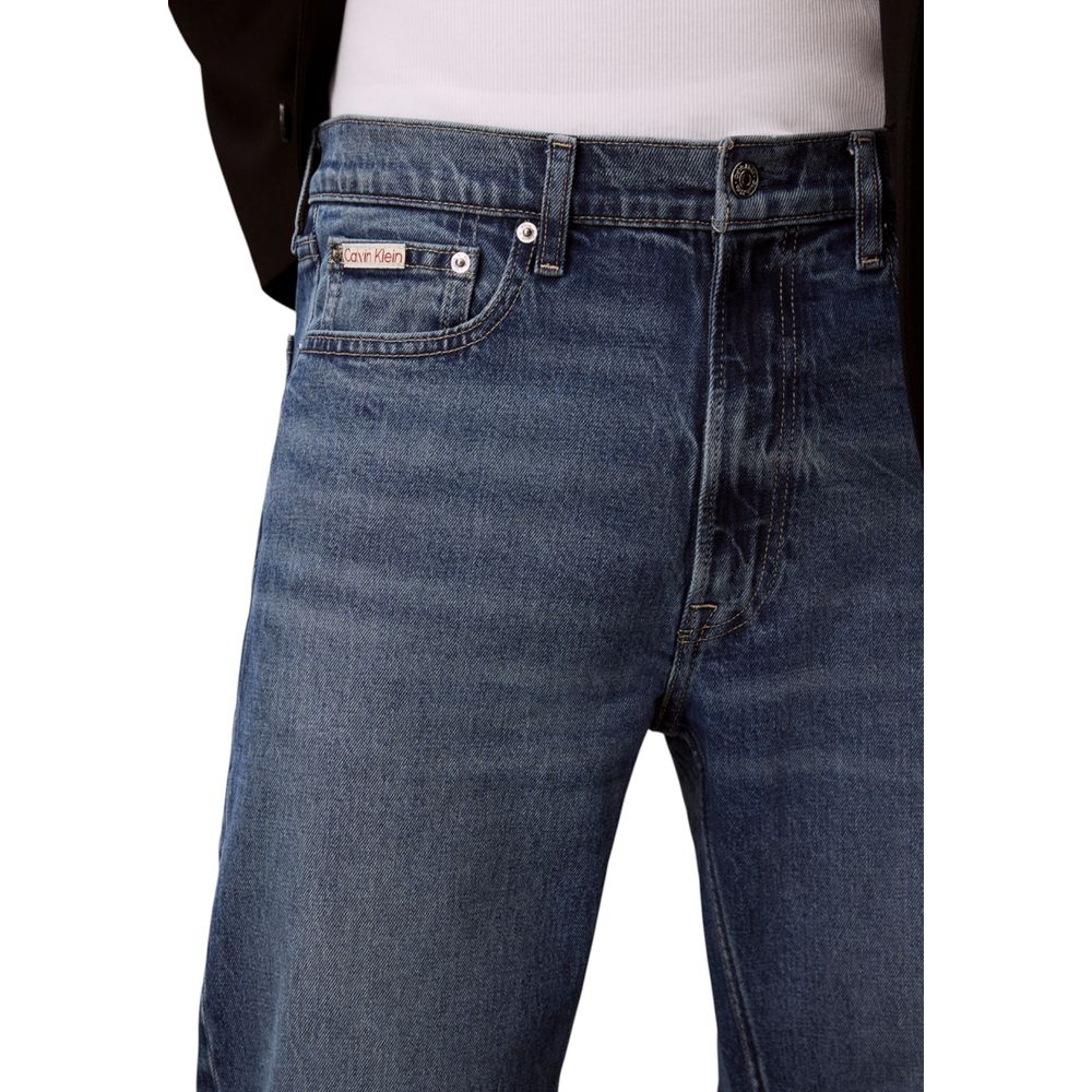 Calvin Klein Jeans Men's Relaxed Fit Blue Cotton Jeans