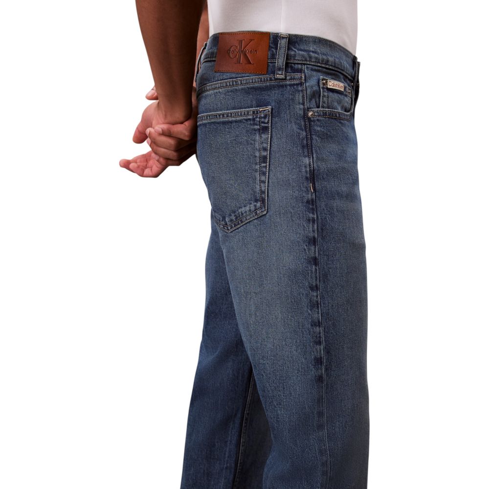 Calvin Klein Jeans Men's Relaxed Fit Blue Cotton Jeans