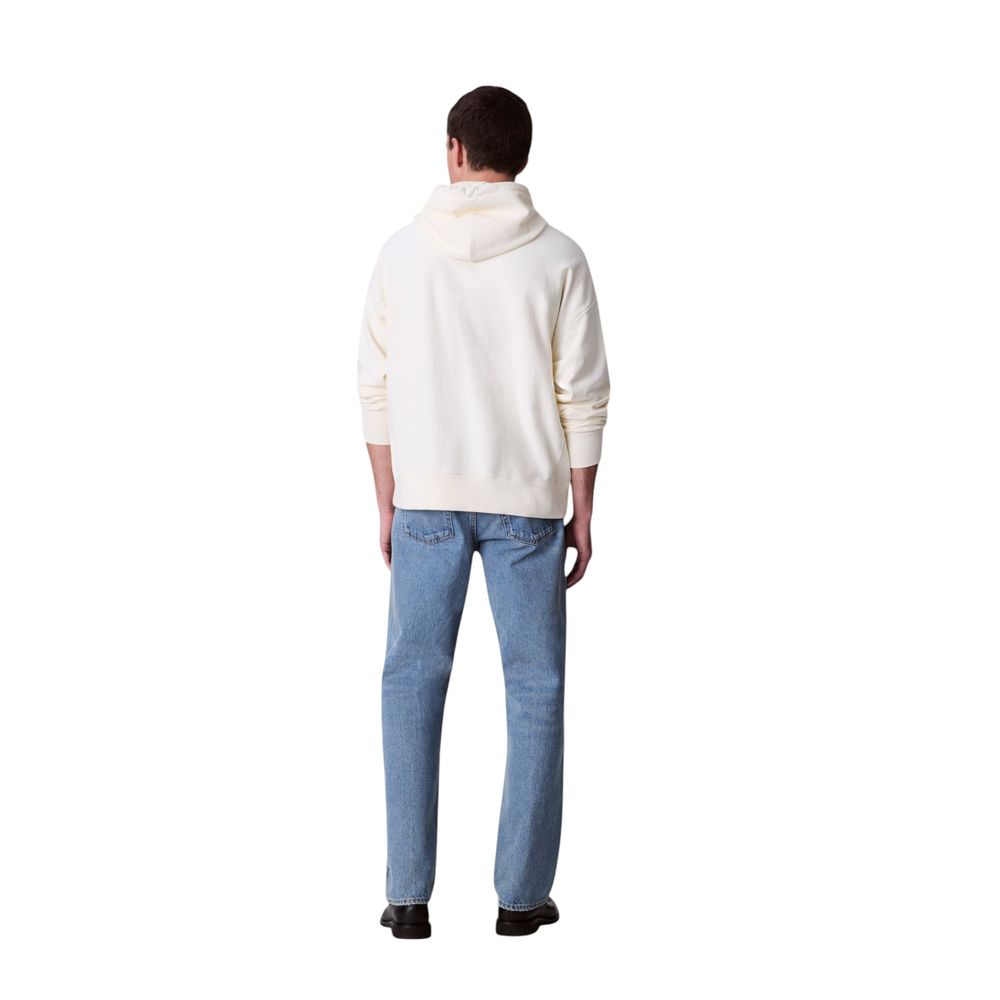Calvin Klein Jeans Weiße Baumwollkapuzenpullover